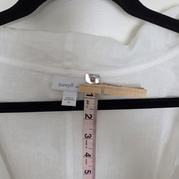 J.Jill Pure Jill Linen Open Front Hooded  Cardigan Womens XL New Without Tags - Picture 4 of 6